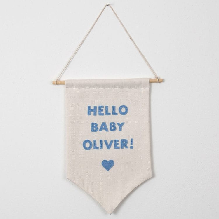 New Baby Boy Nursery Flag - Hello Baby!