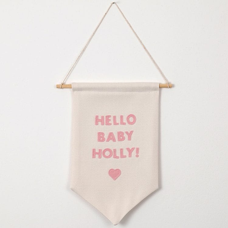 New Baby Girl Nursery Flag - Hello Baby!