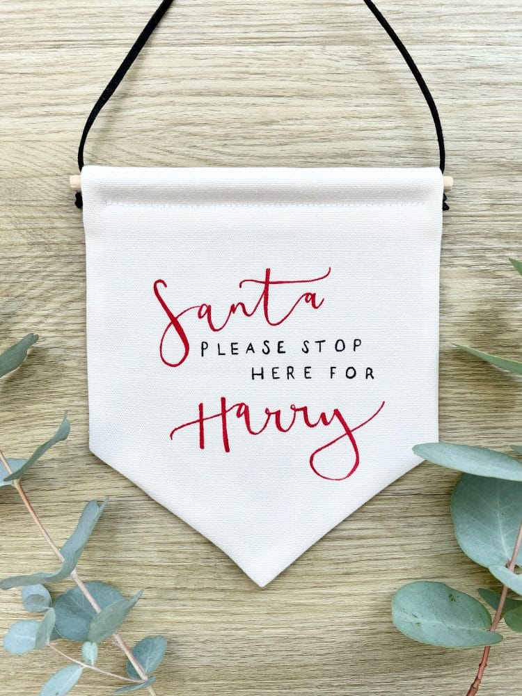 Santa Please Stop Here Banner Flag